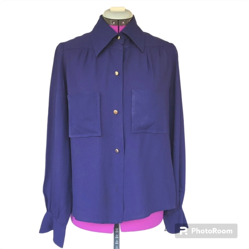 Givenchy Vintage Blue Blouse Made in France